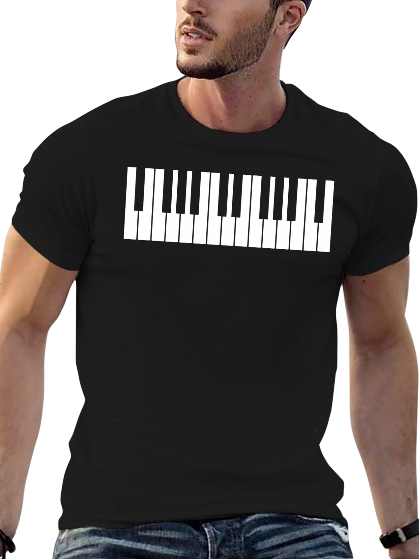 Piano Keys Graphic Tee - Musicians Novelty T-Shirt