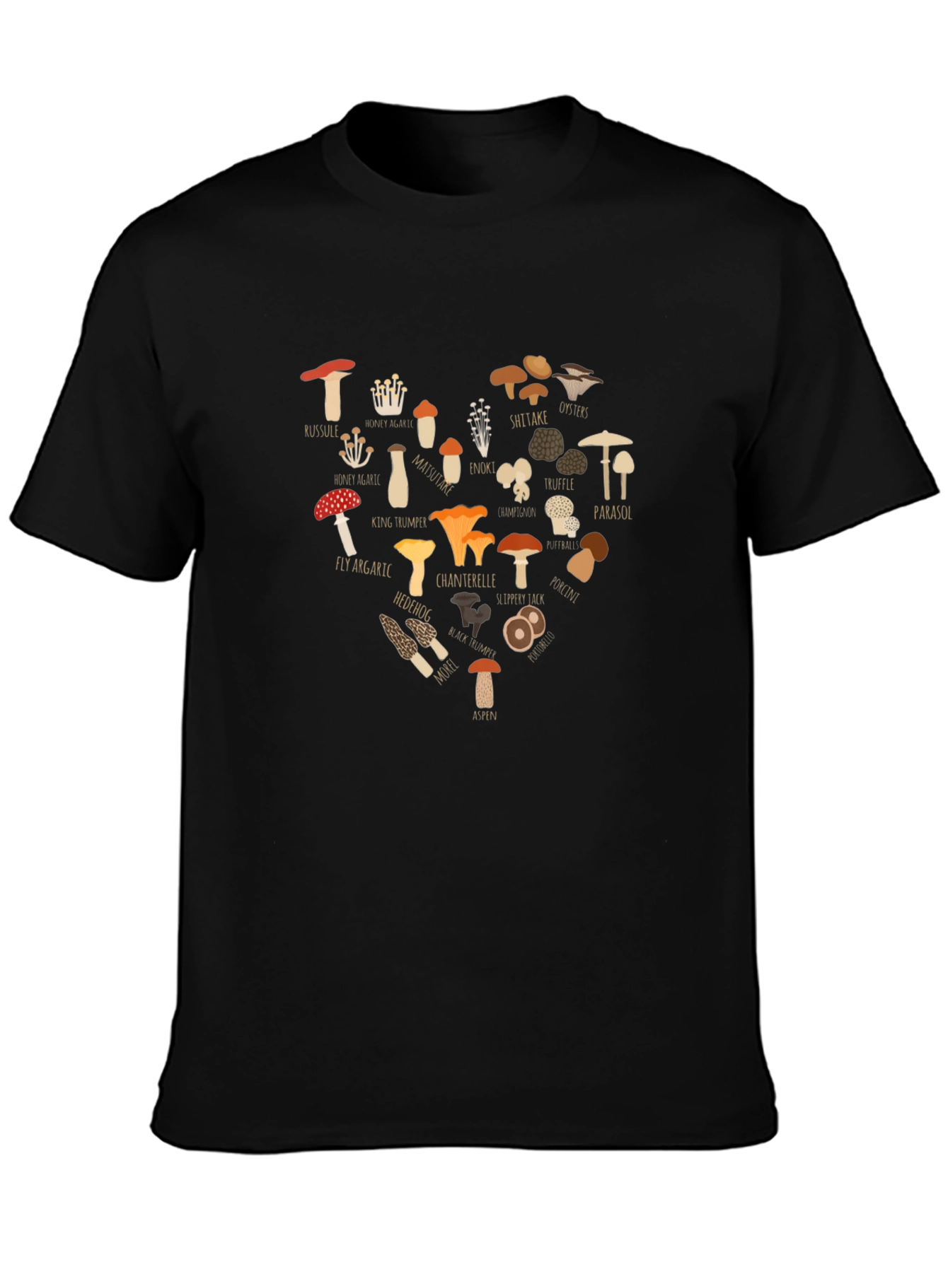Mushroom Heart Graphic T-Shirt - Fungi Lover Tee