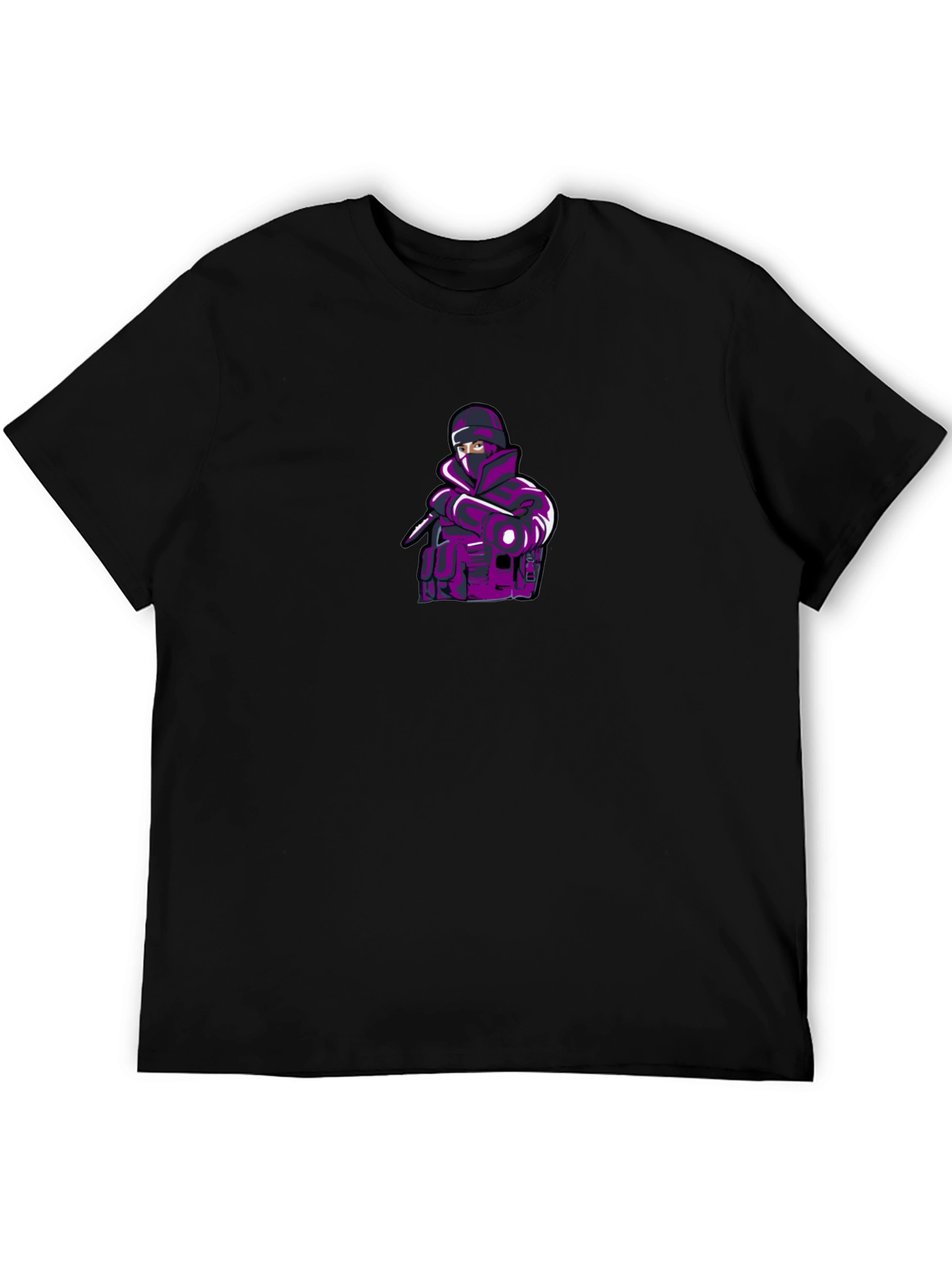 Mens Black T-shirt with Ninja Graphic