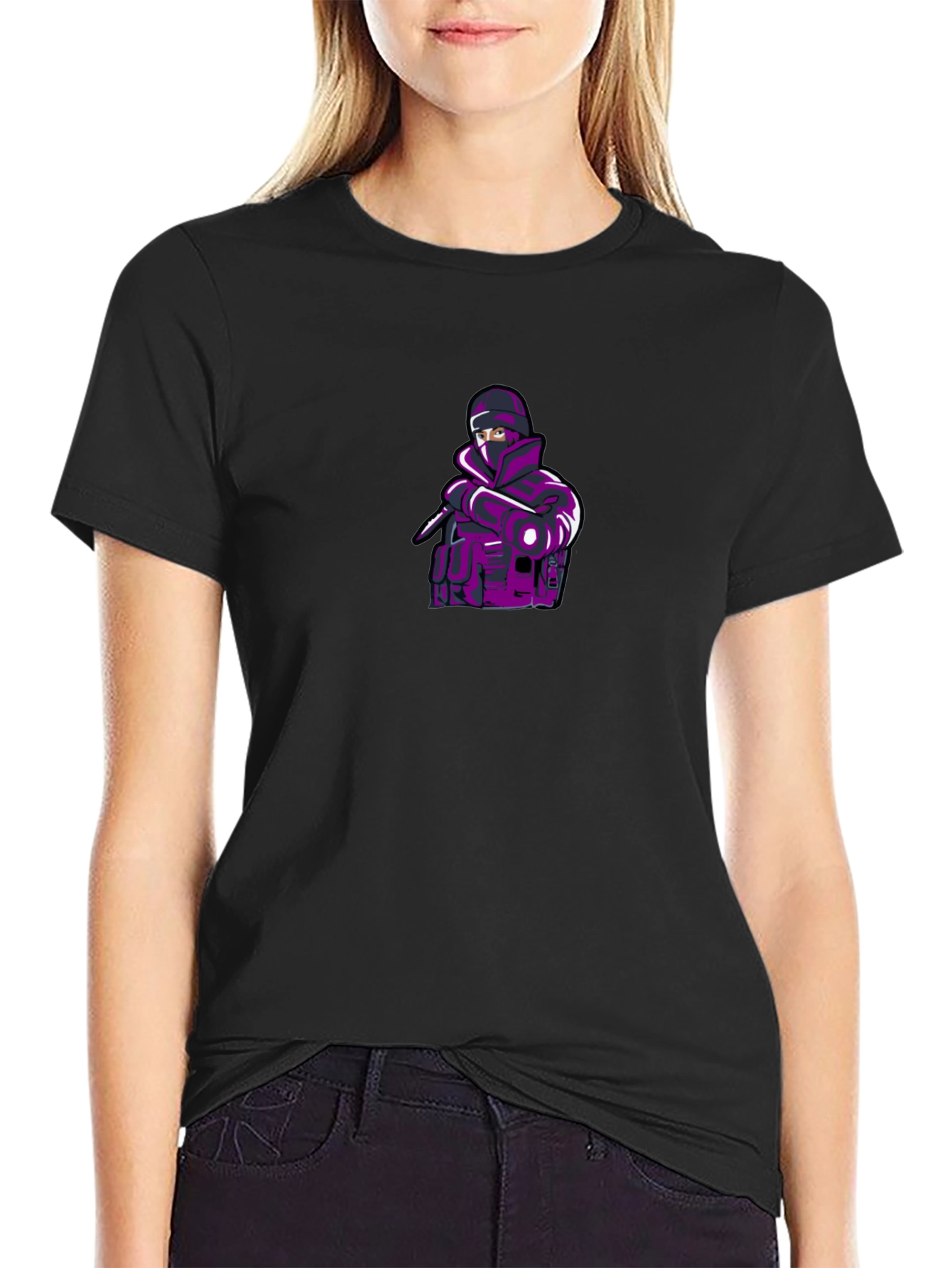 Mens Black T-shirt with Ninja Graphic