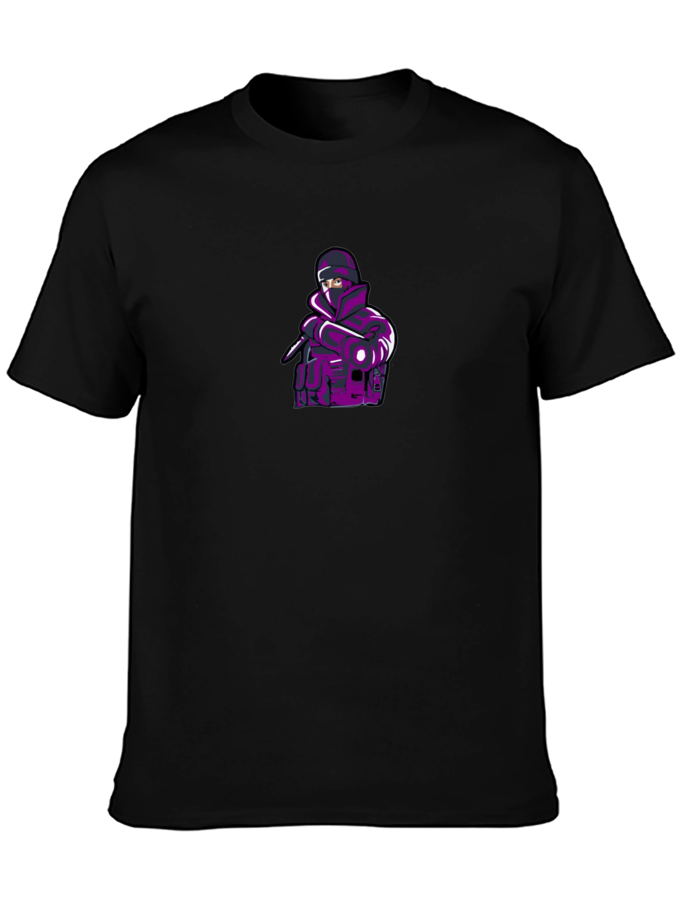 Mens Black T-shirt with Ninja Graphic