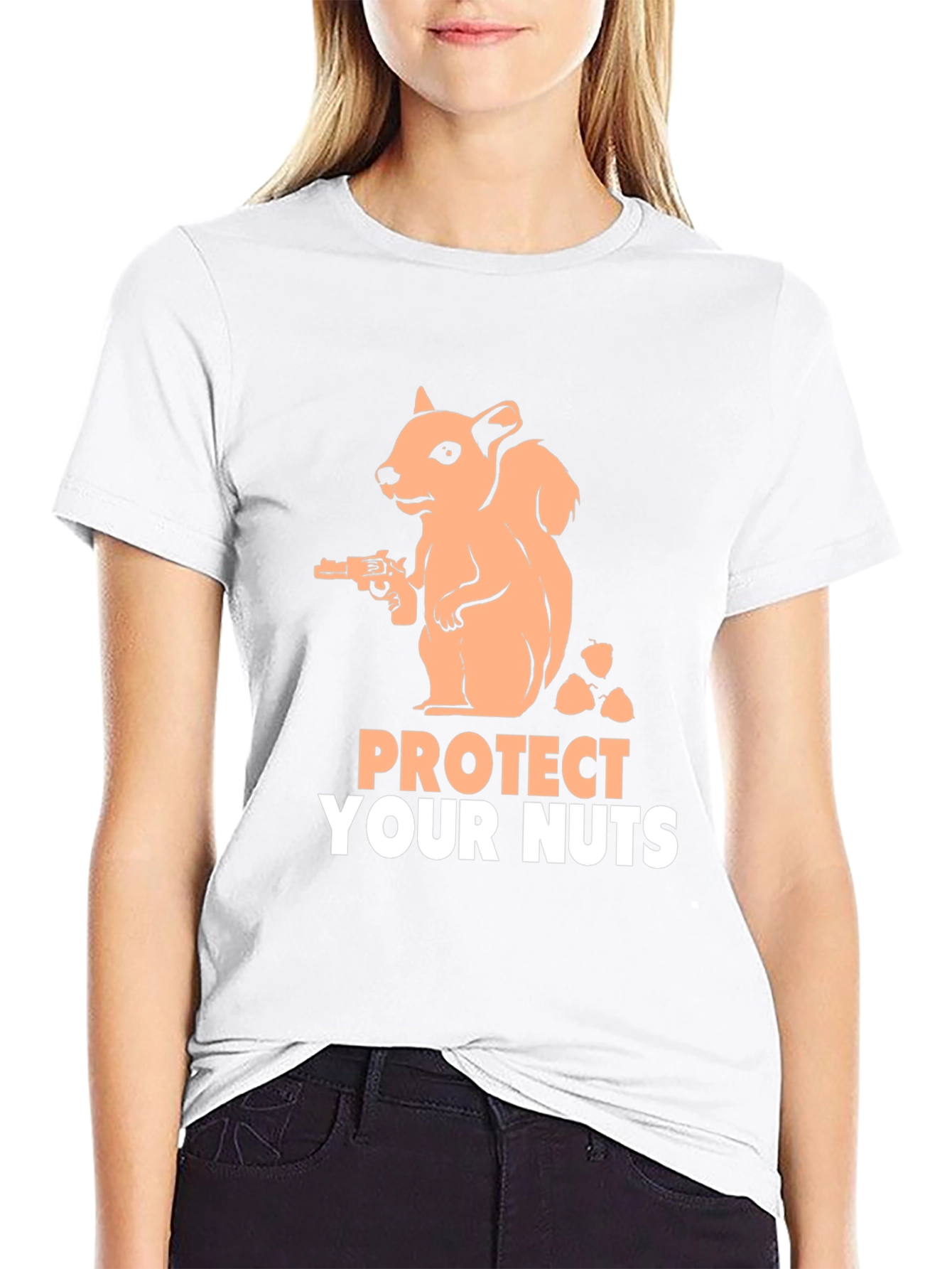 Protect Your Nuts T-Shirt Funny Squirrel Gun Tee