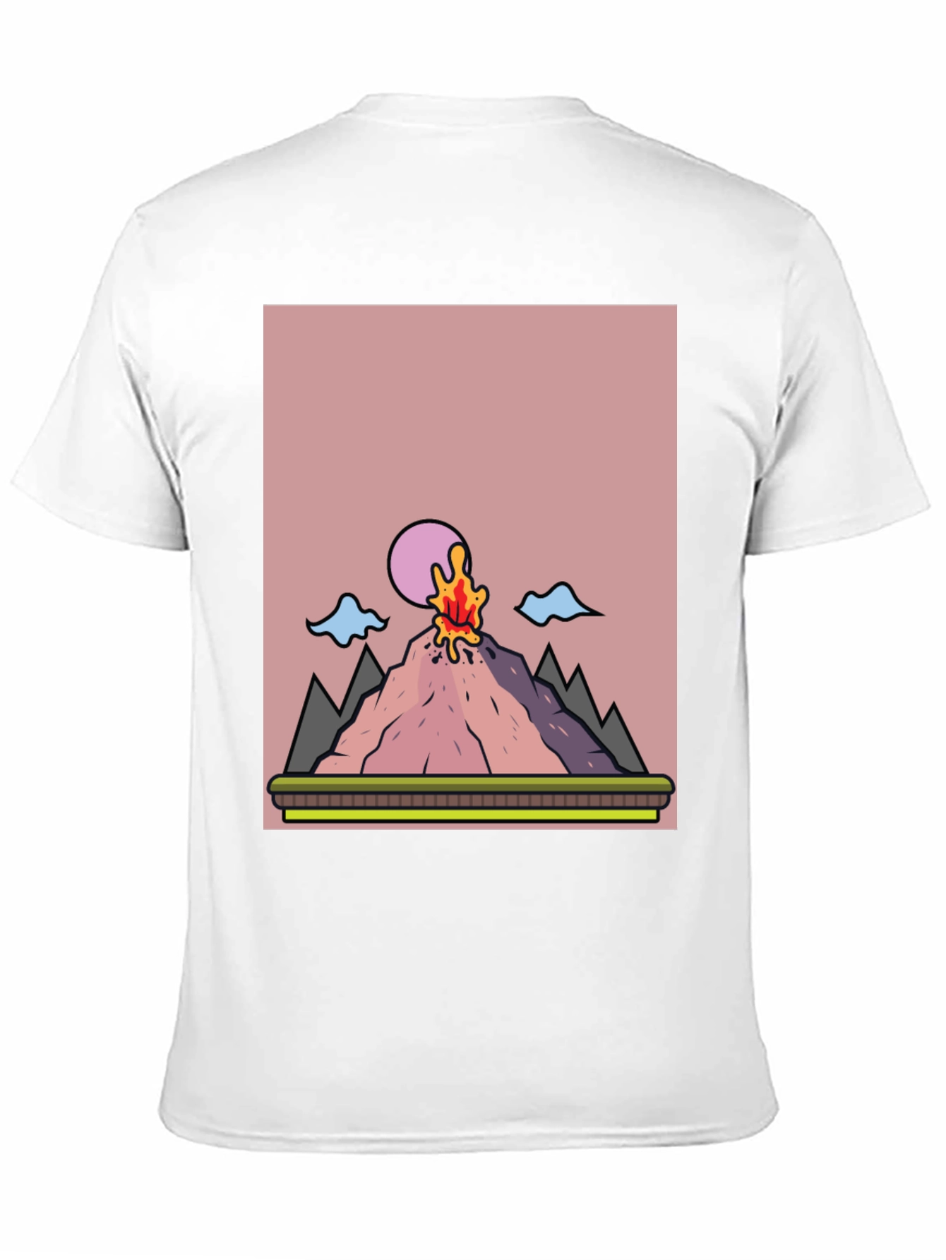 Volcano Eruption Graphic Tee - Black Cotton