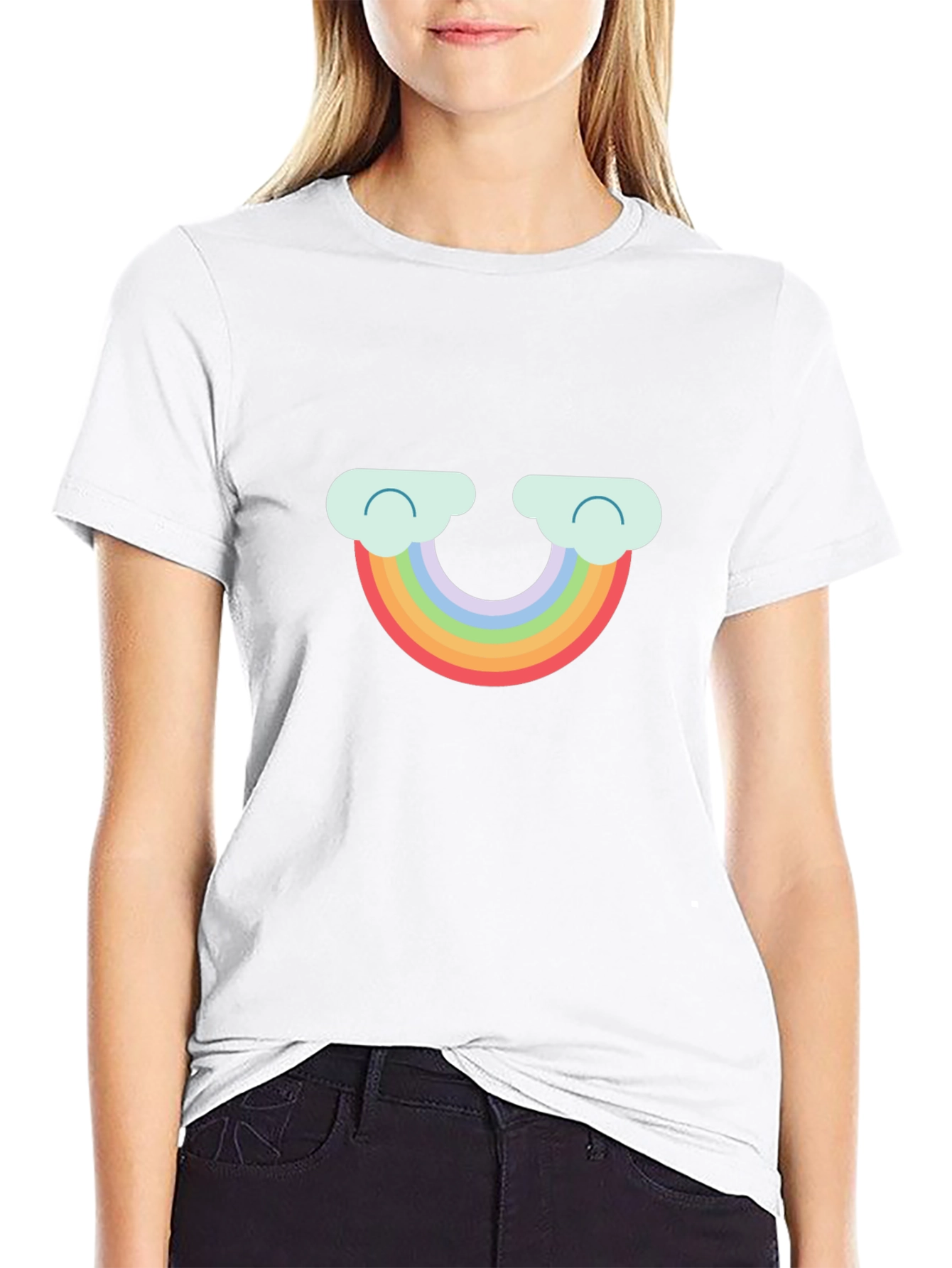 Rainbow Cloud Graphic Tee - Cute & Comfy T-Shirt