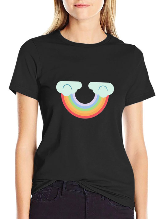 Rainbow Cloud Graphic Tee - Cute & Comfy T-Shirt