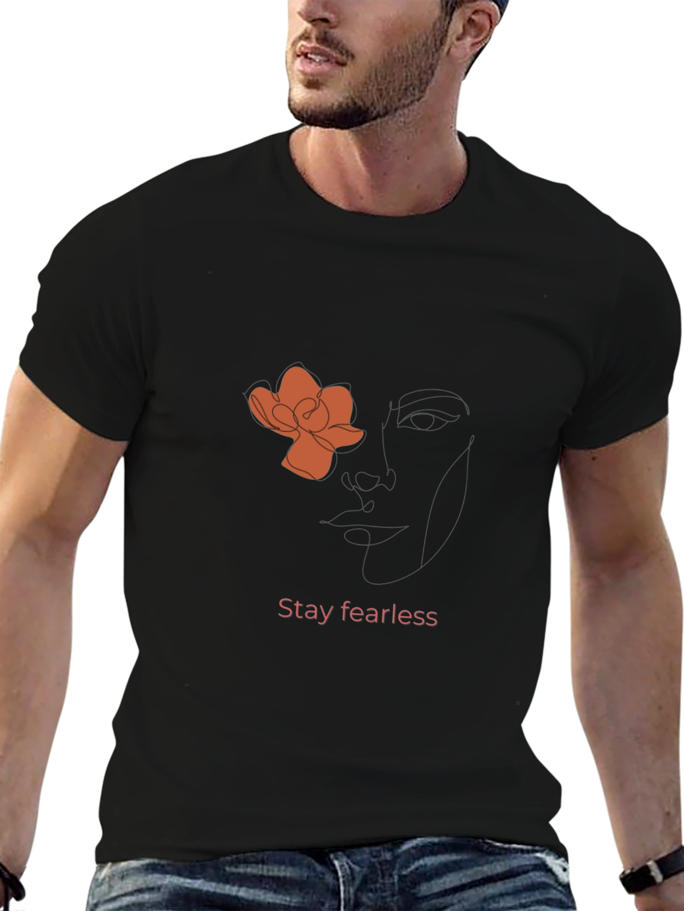 Fearless Flower Graphic Black Tee