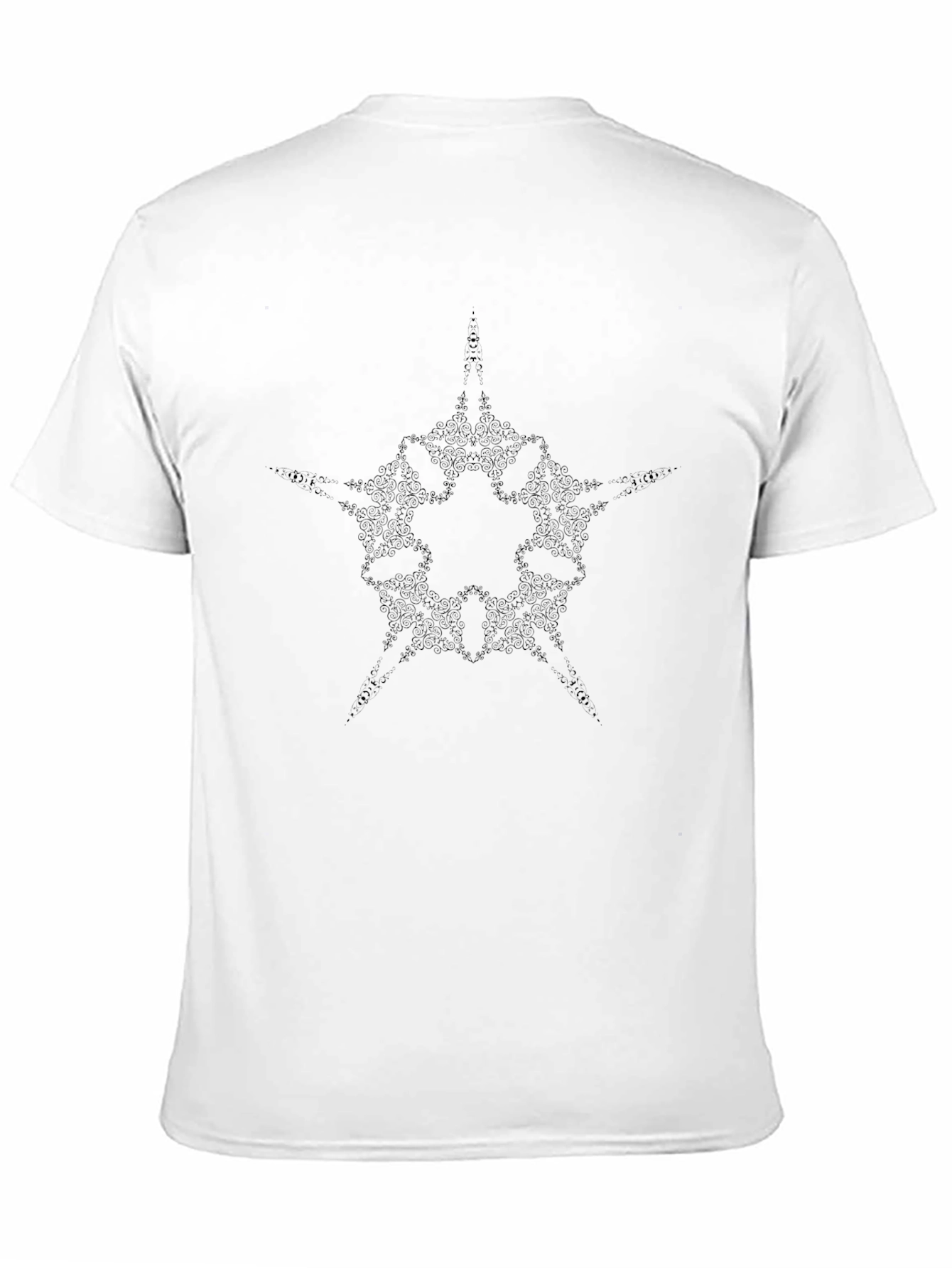 Mens Black Graphic Tee - Abstract Star Design