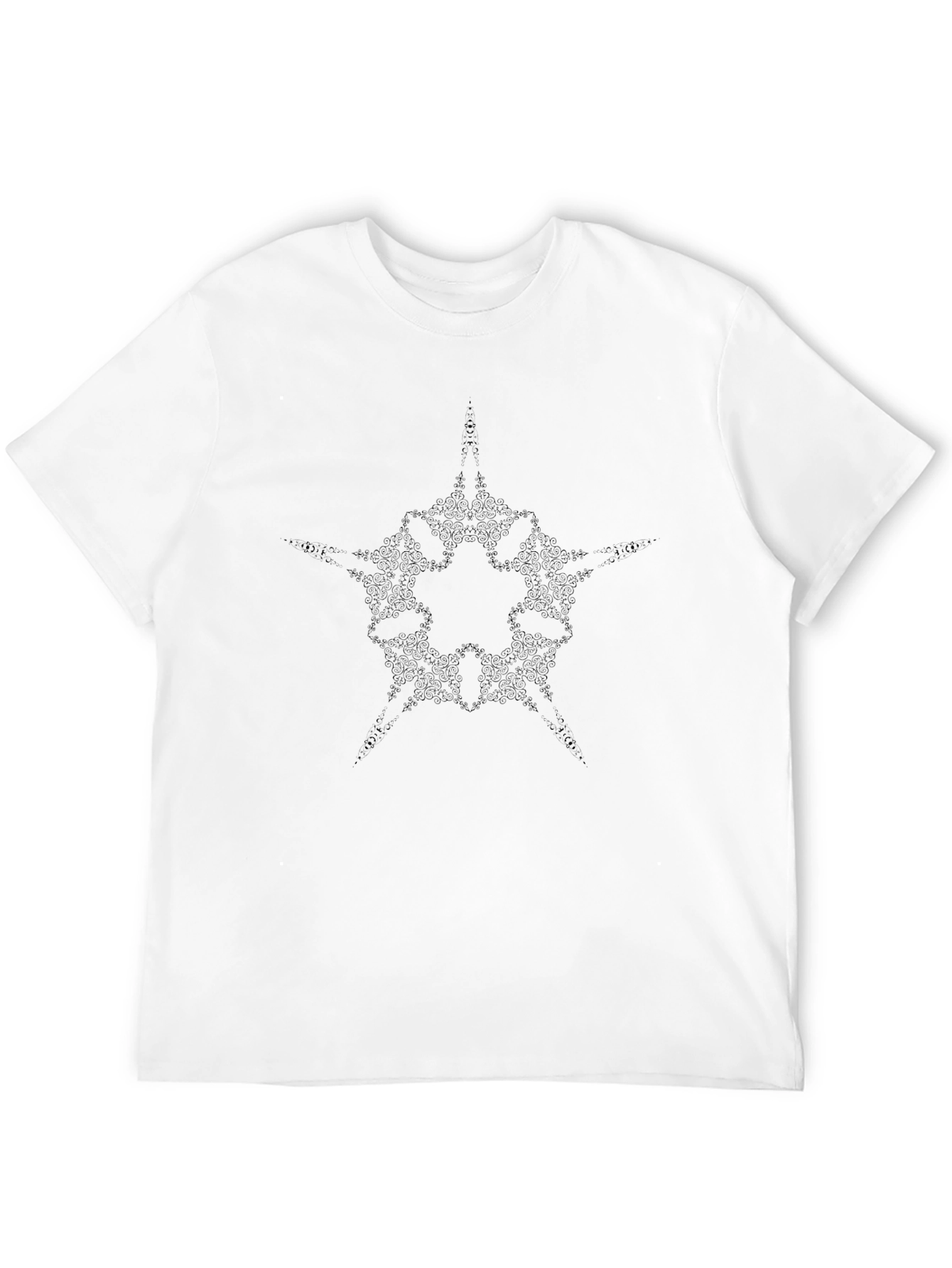 Mens Black Graphic Tee - Abstract Star Design