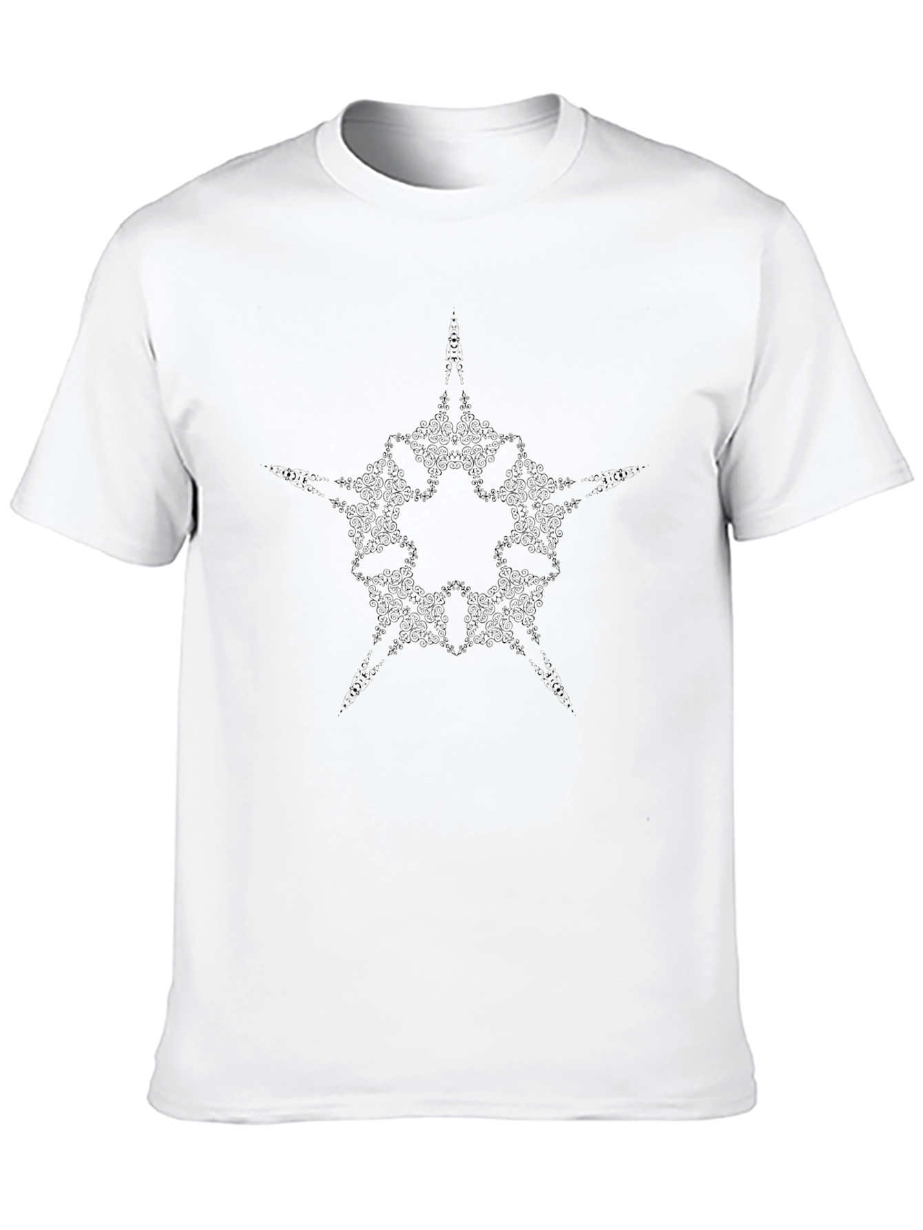Mens Black Graphic Tee - Abstract Star Design