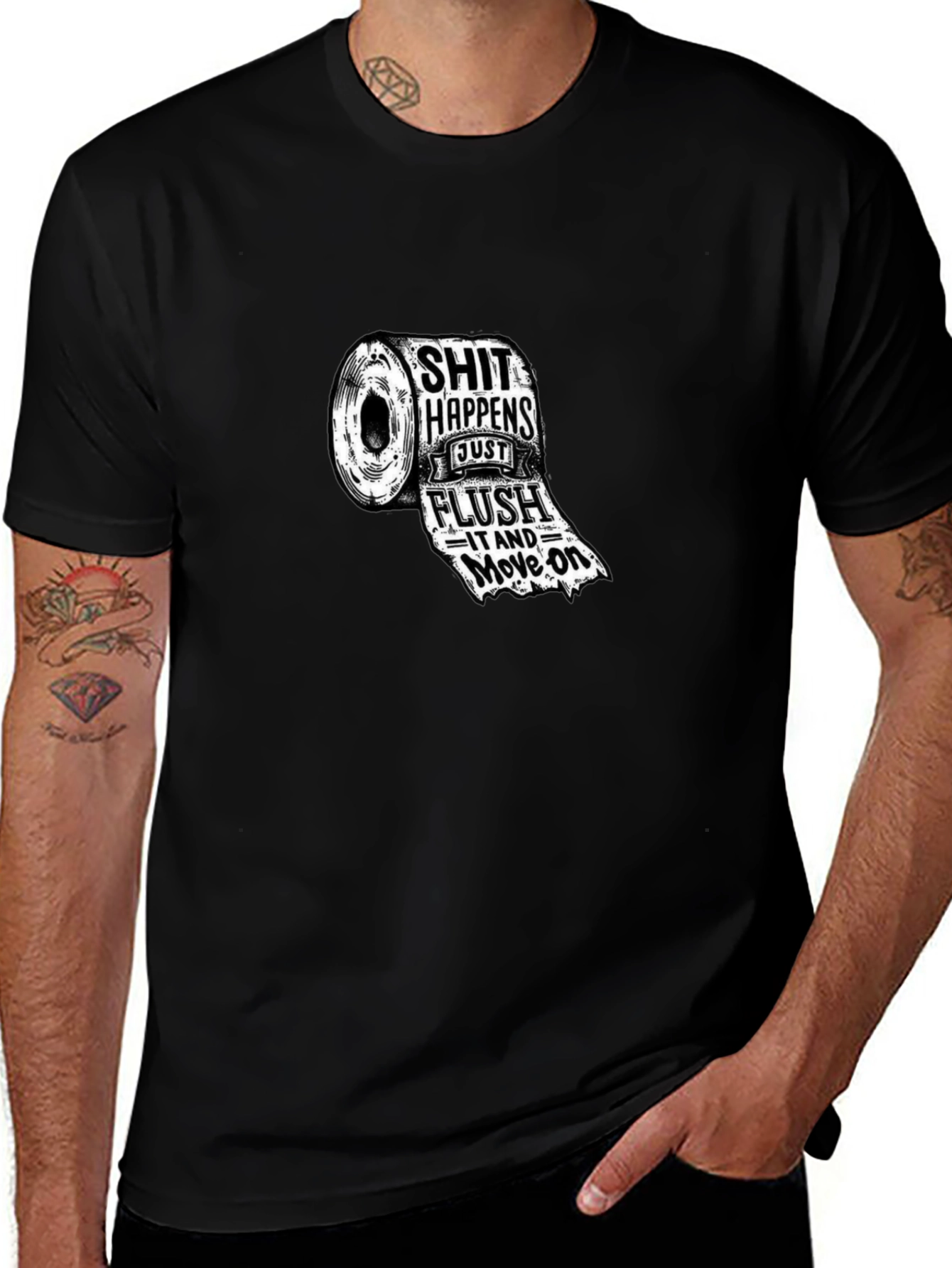 Funny Toilet Paper Roll Graphic T-Shirt