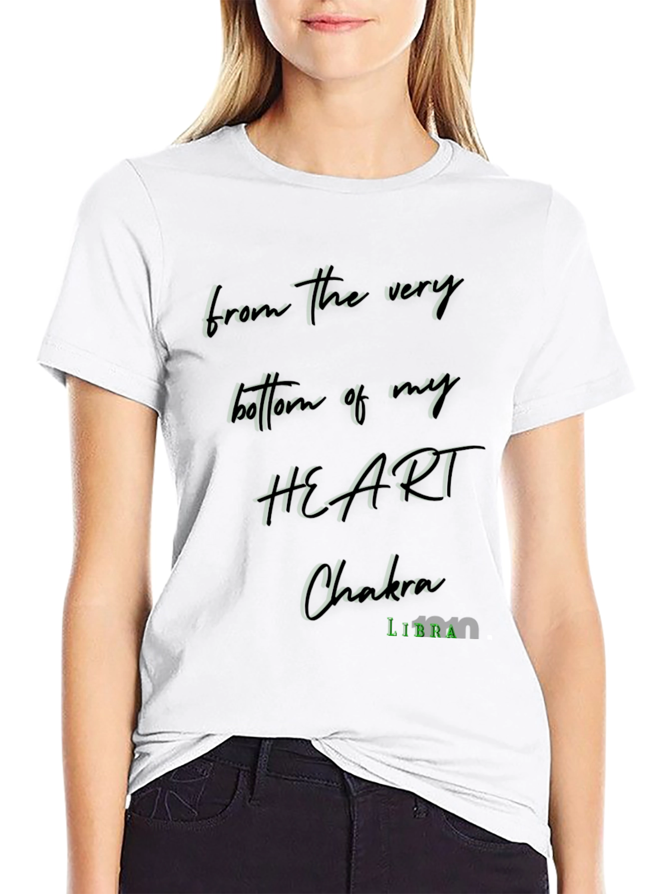 Heart Chakra Libra Black Graphic Tee
