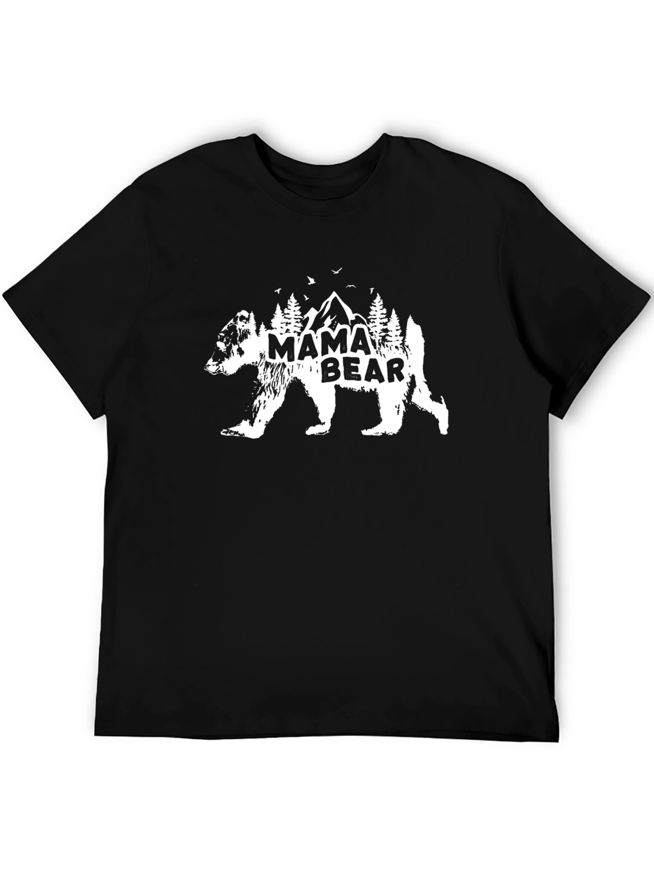 Mama Bear T-Shirt - Black Crew Neck