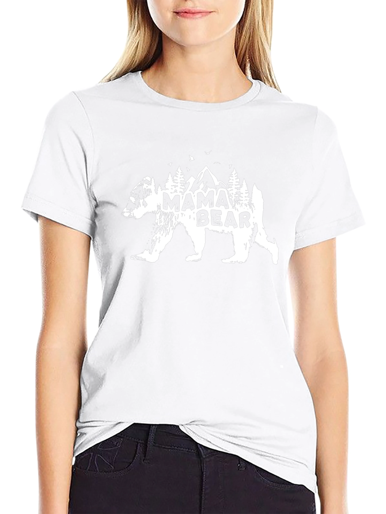 Mama Bear T-Shirt - Black Crew Neck