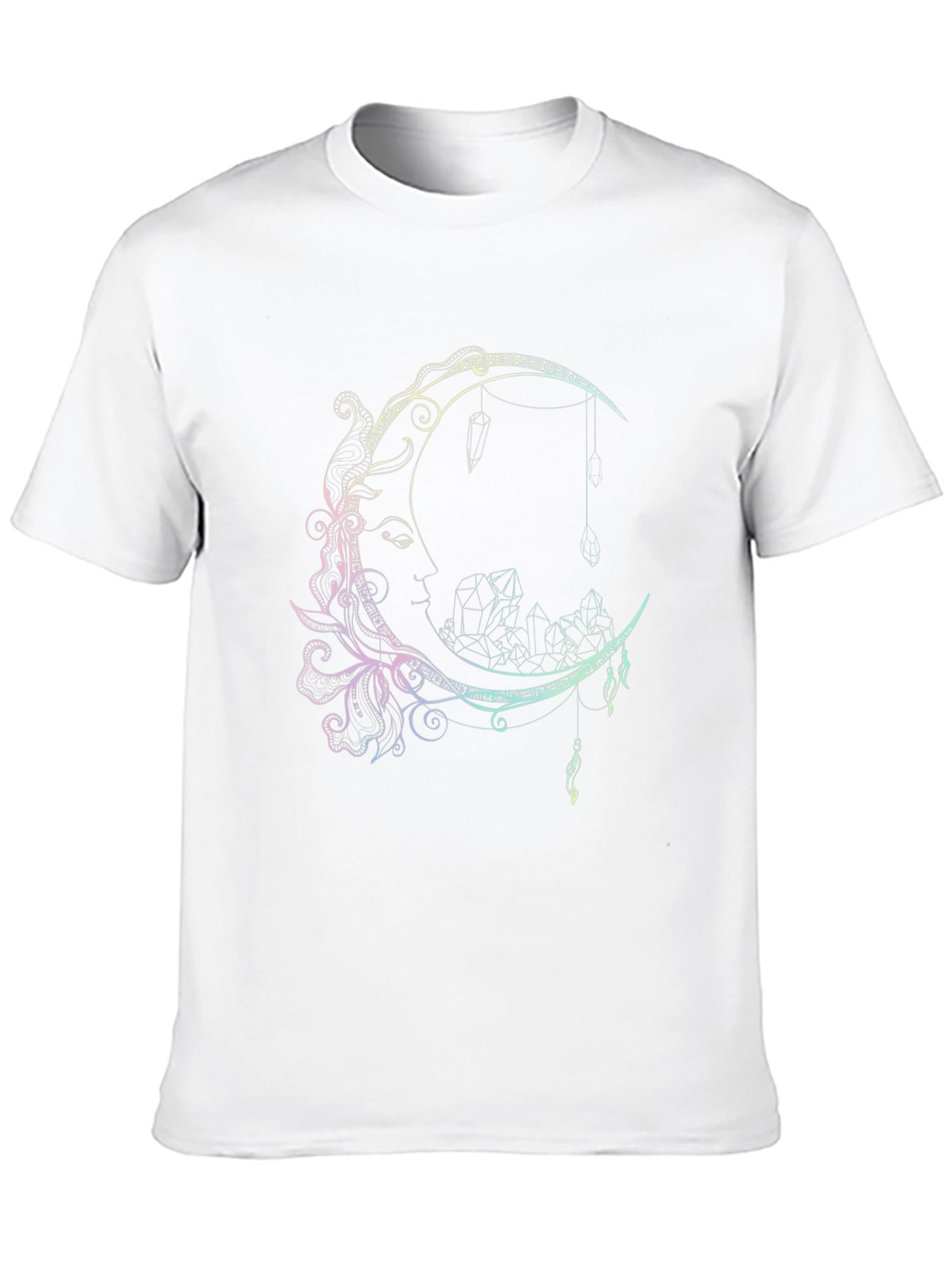 Moon & Crystal Graphic Print Black T-Shirt