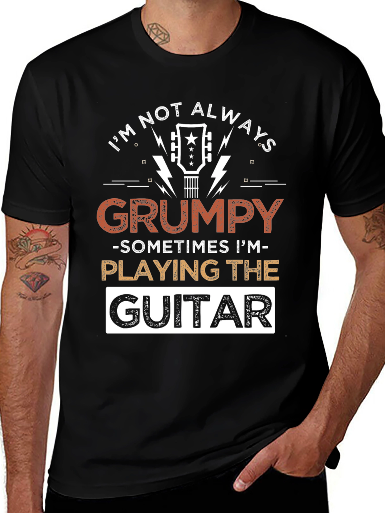 Grumpy Guitar Player T-Shirt - Music Lover Tee