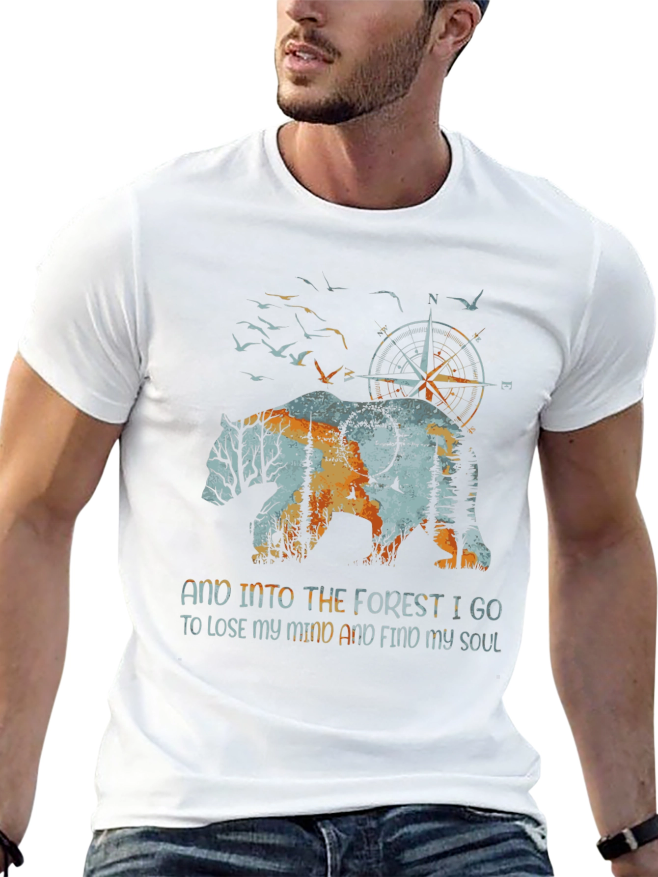 Nature Bear Graphic T-Shirt - Find Your Soul