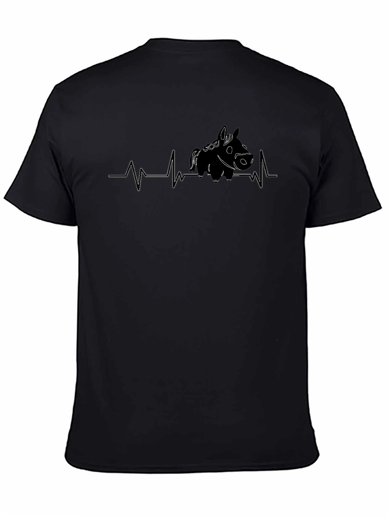 Equine Heartbeat Graphic Tee - Black