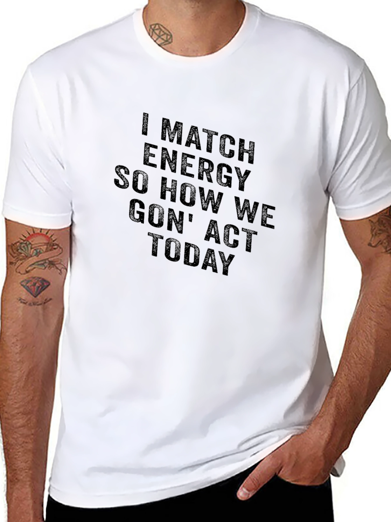 I Match Energy Black T-Shirt - Express Yourself